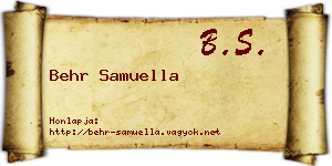 Behr Samuella névjegykártya